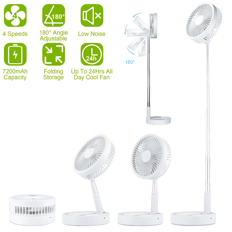 Portable USB Rechargeable Telescopic Fan